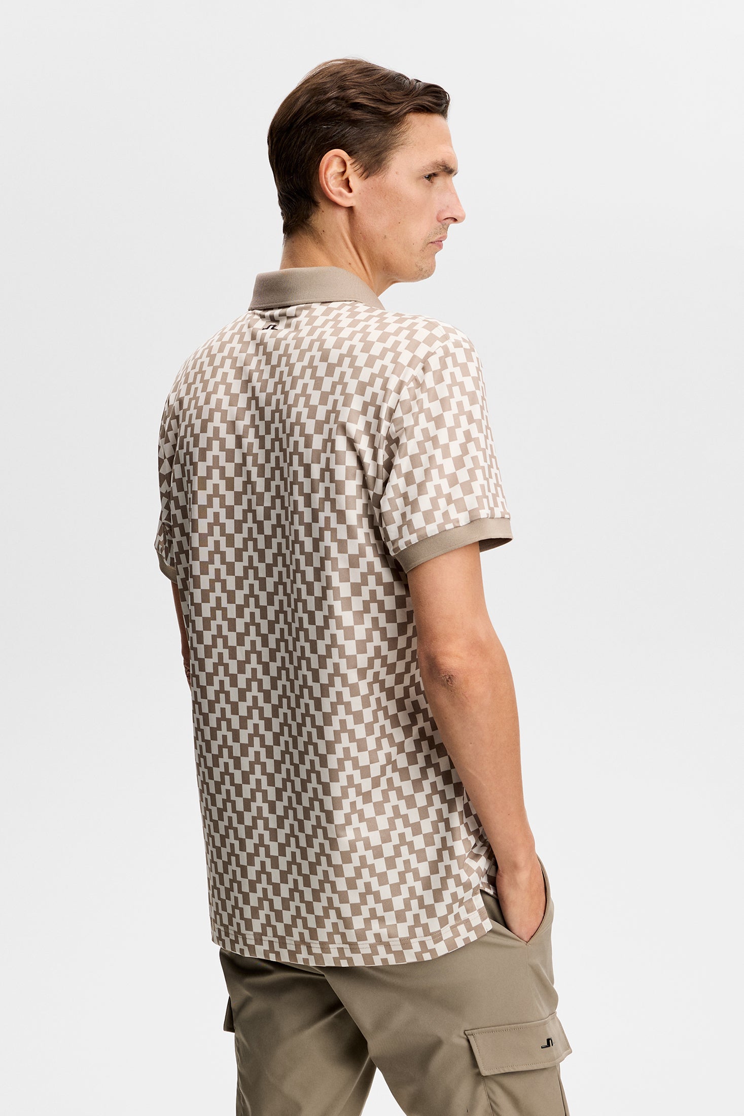 Tour Tech Print Polo / Bridge Stack Brindle M | J.Lindeberg Official