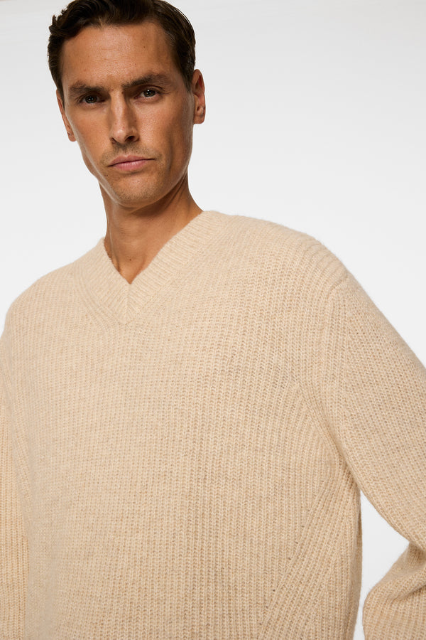 Vitor V-neck Heavy Knit / Moonbeam Melange