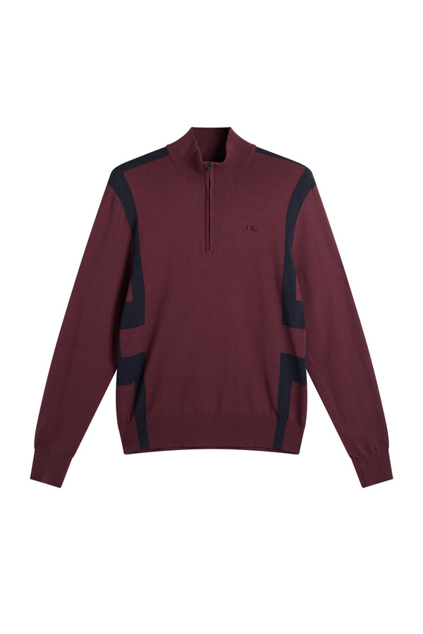 Kendrick Knitted Zip Sweater / Winetasting