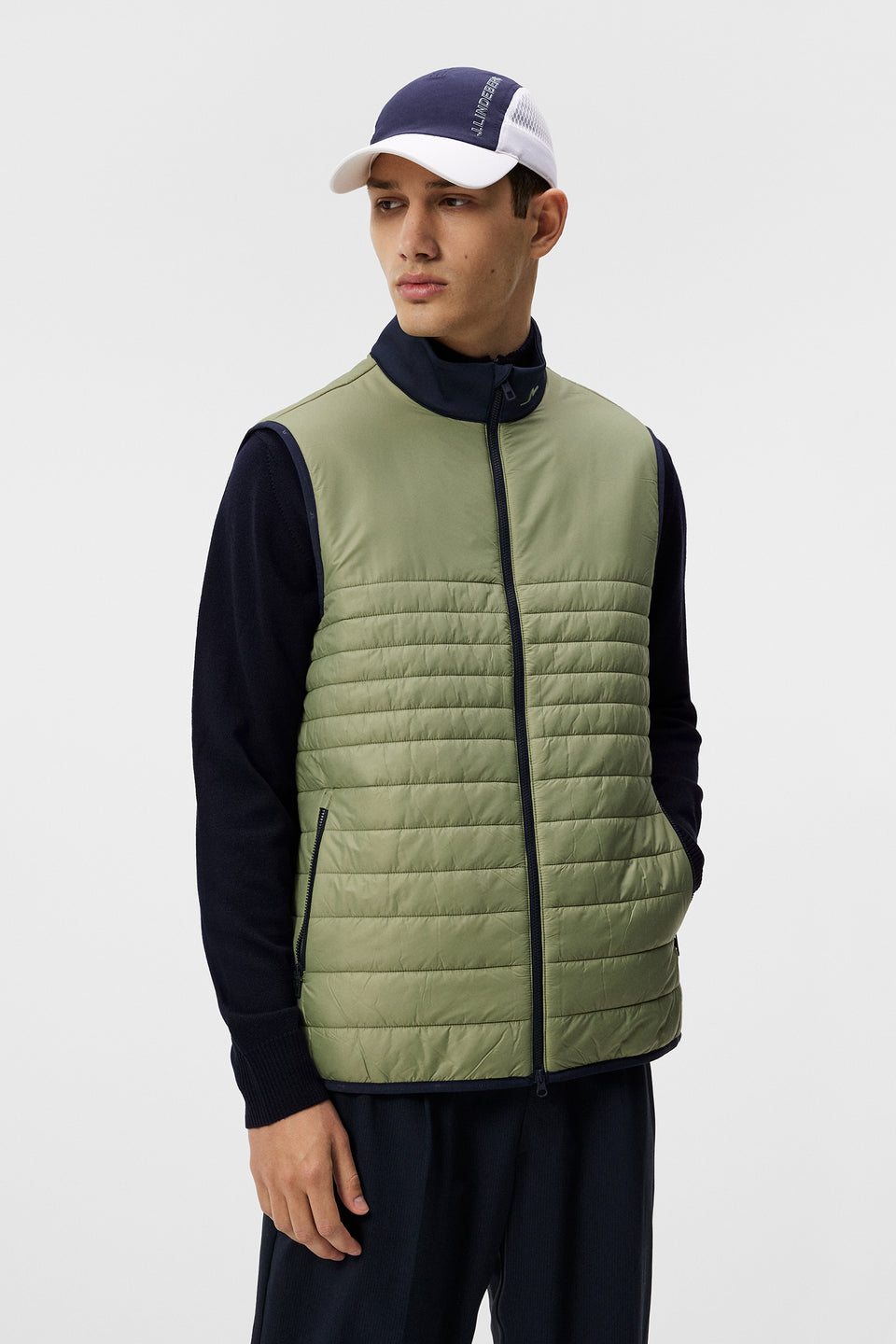Martino Quilt Hybrid Vest / Oil Green