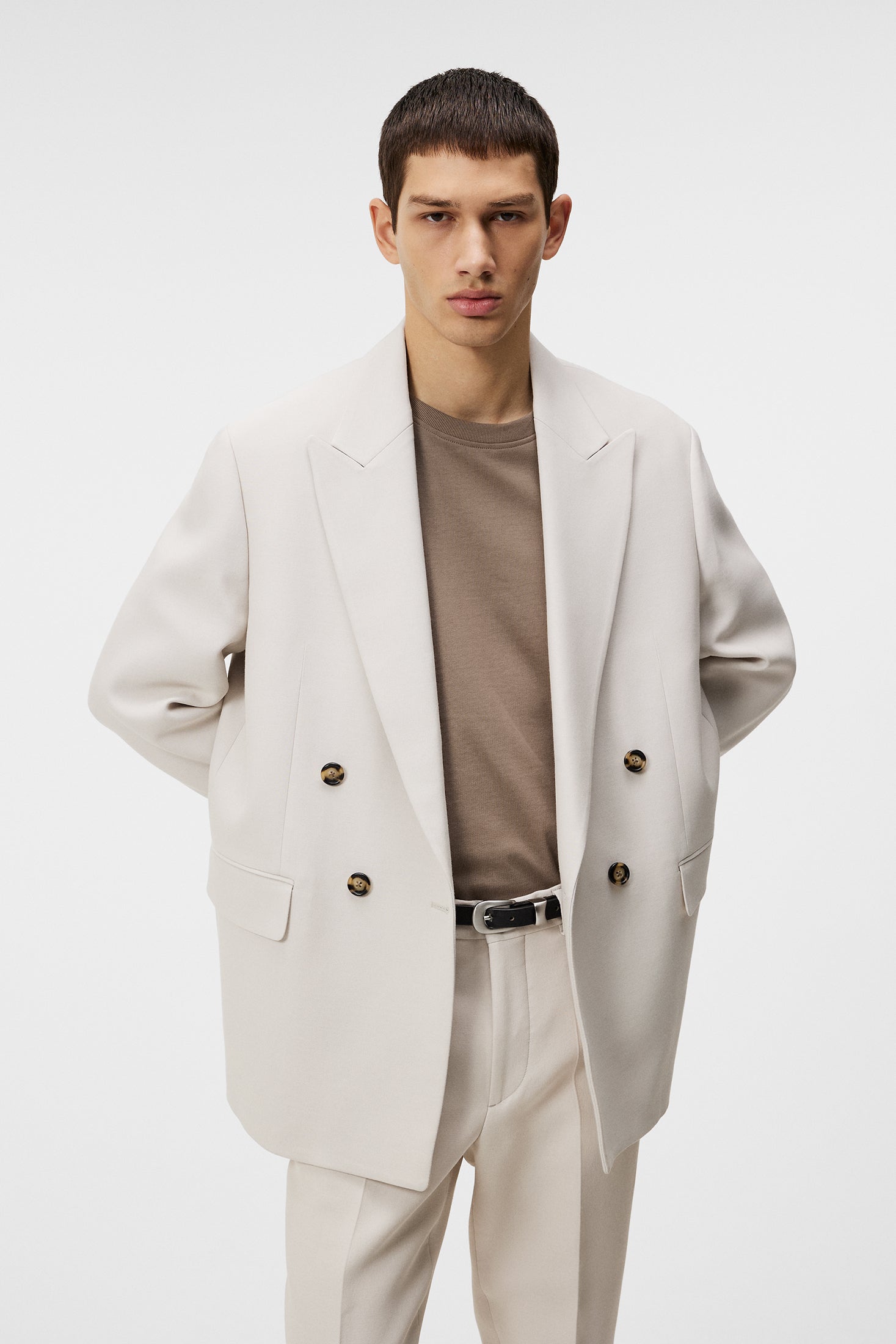 David U Double Weave Blazer / Moonbeam – J.Lindeberg