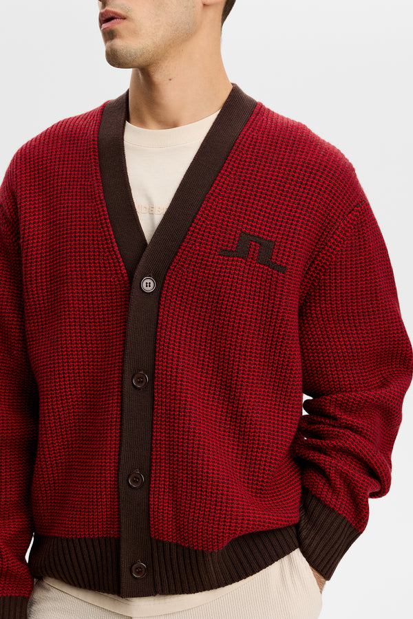 Eddie Texture Knit Cardigan / Seal Brown