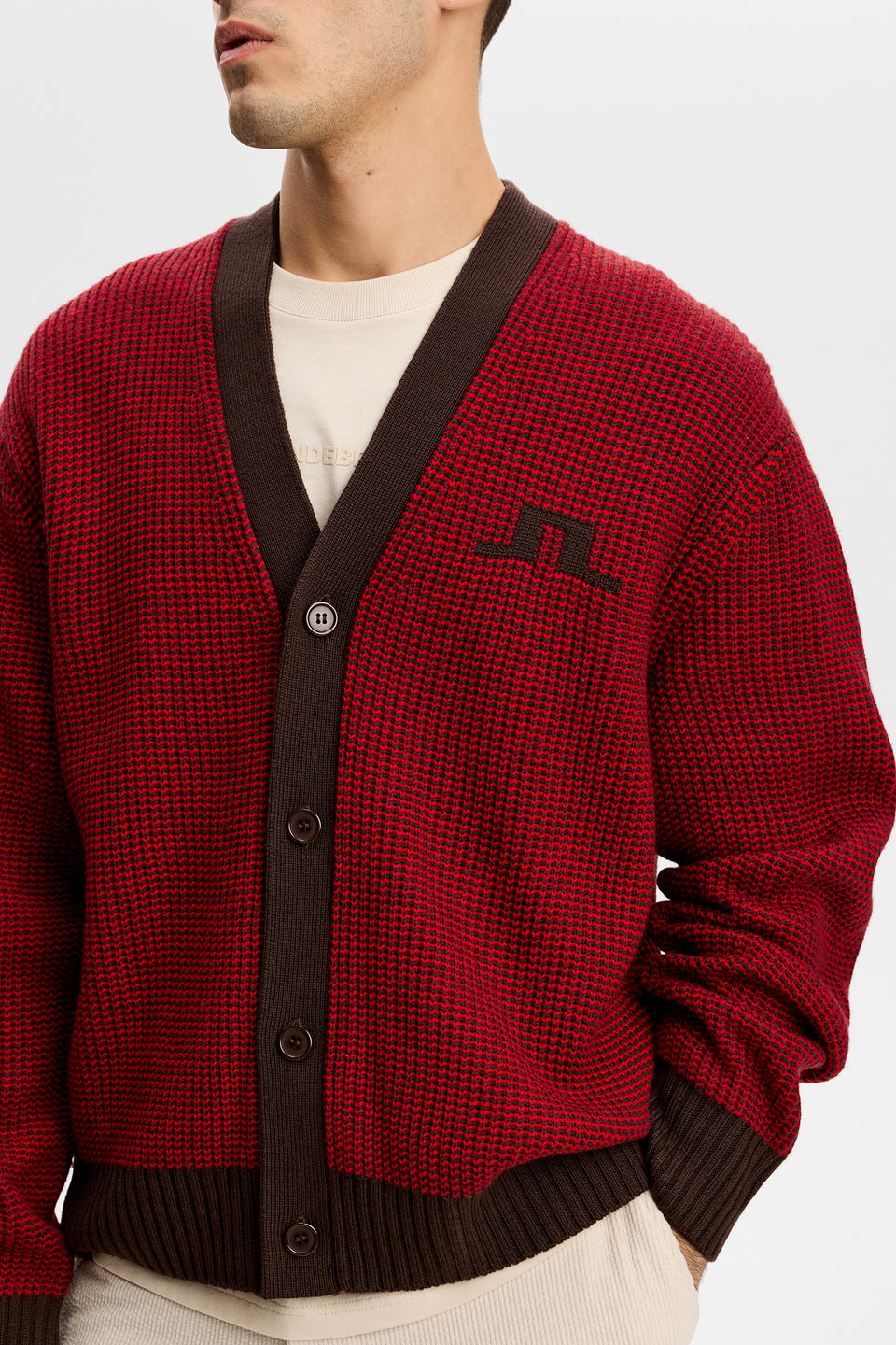 Eddie Texture Knit Cardigan / Seal Brown