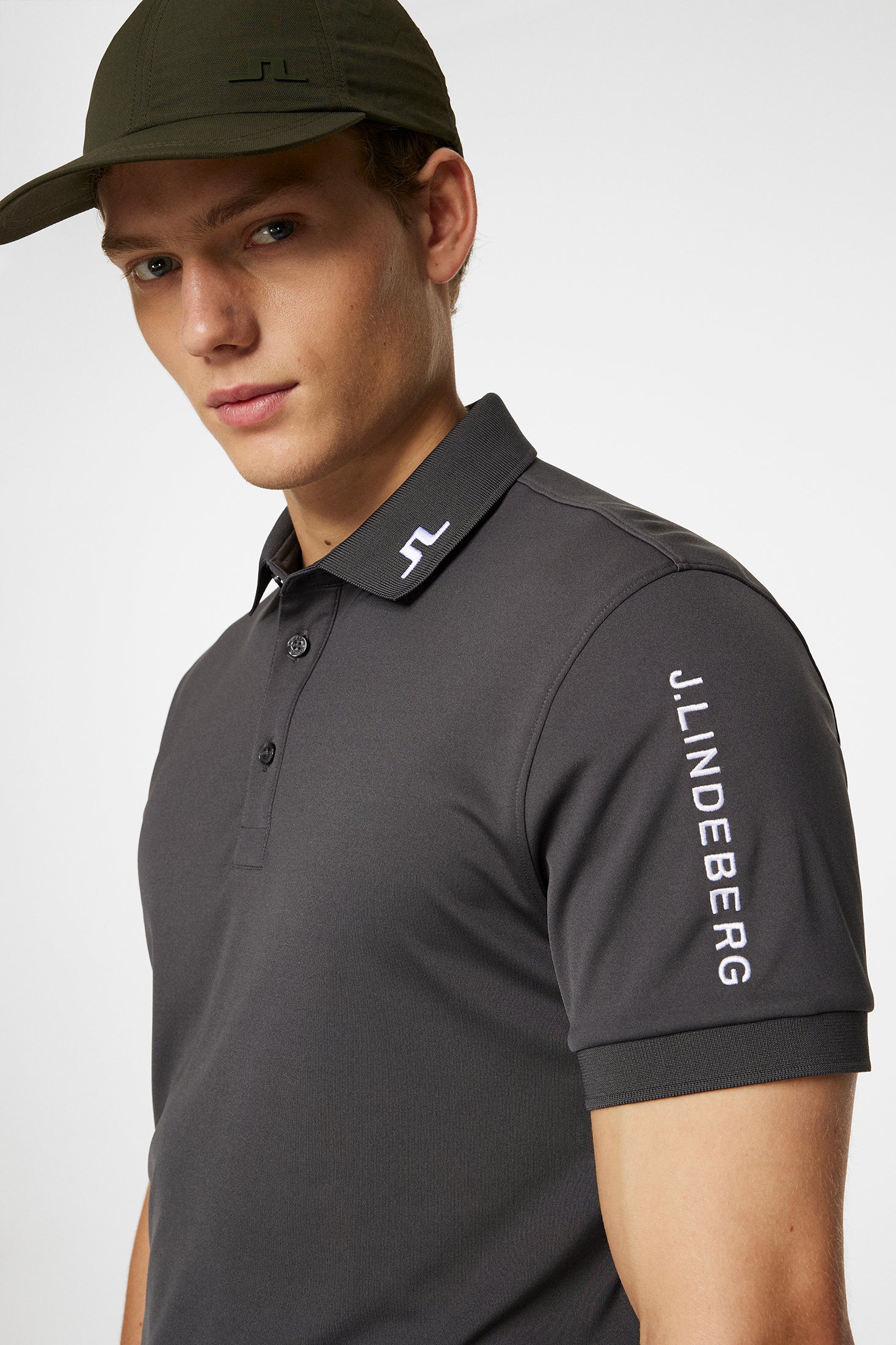 Tour Tech Reg Fit Polo / Asphalt | J.Lindeberg Official