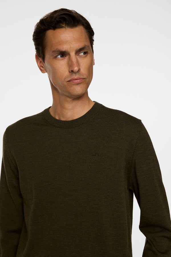 Keane Merino Crew Neck / Forest Green Melange