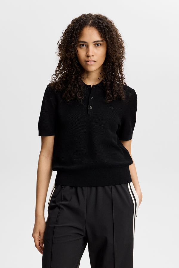 Blake Structure Knit Polo / Black