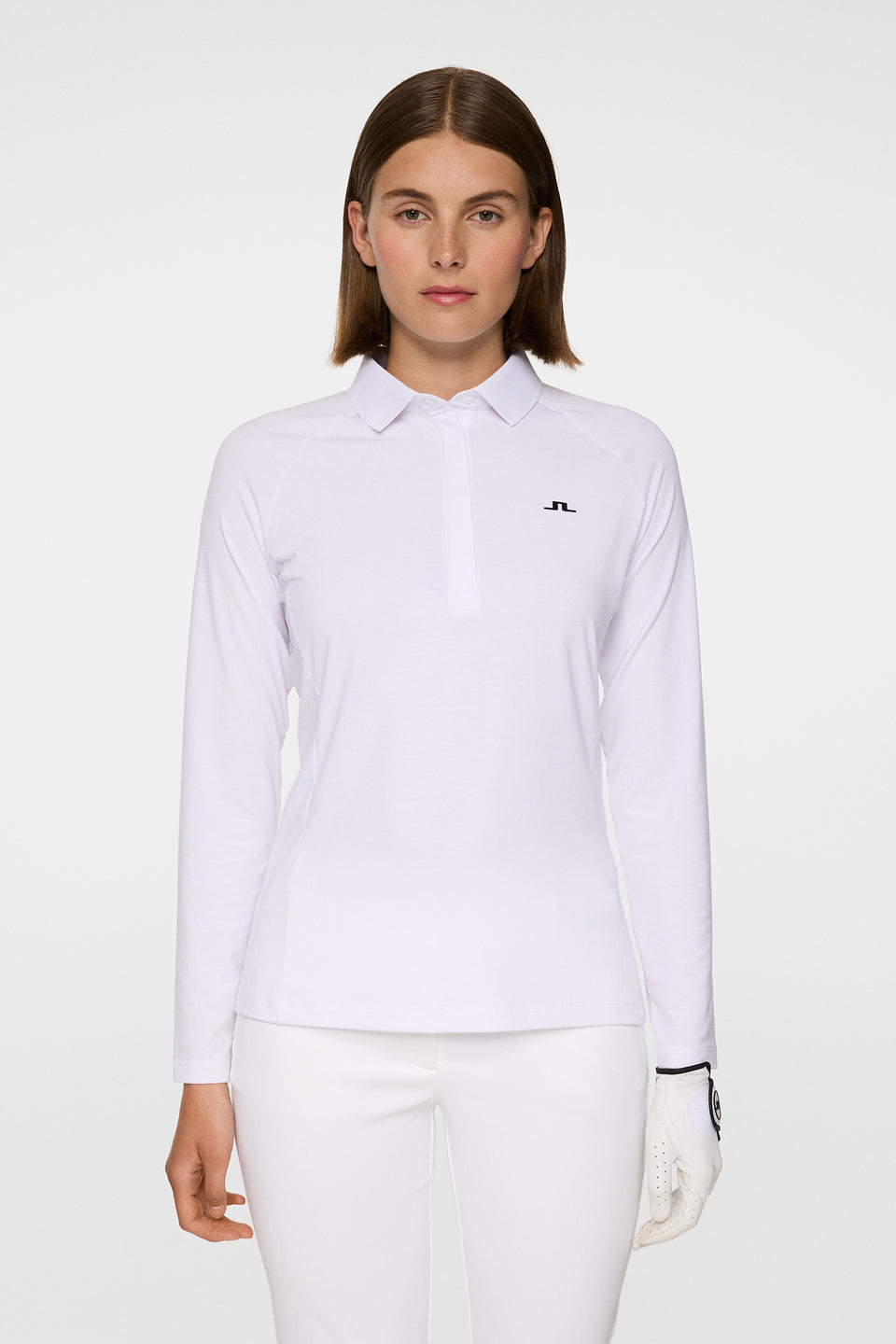 Flor Long Sleeve Polo / White