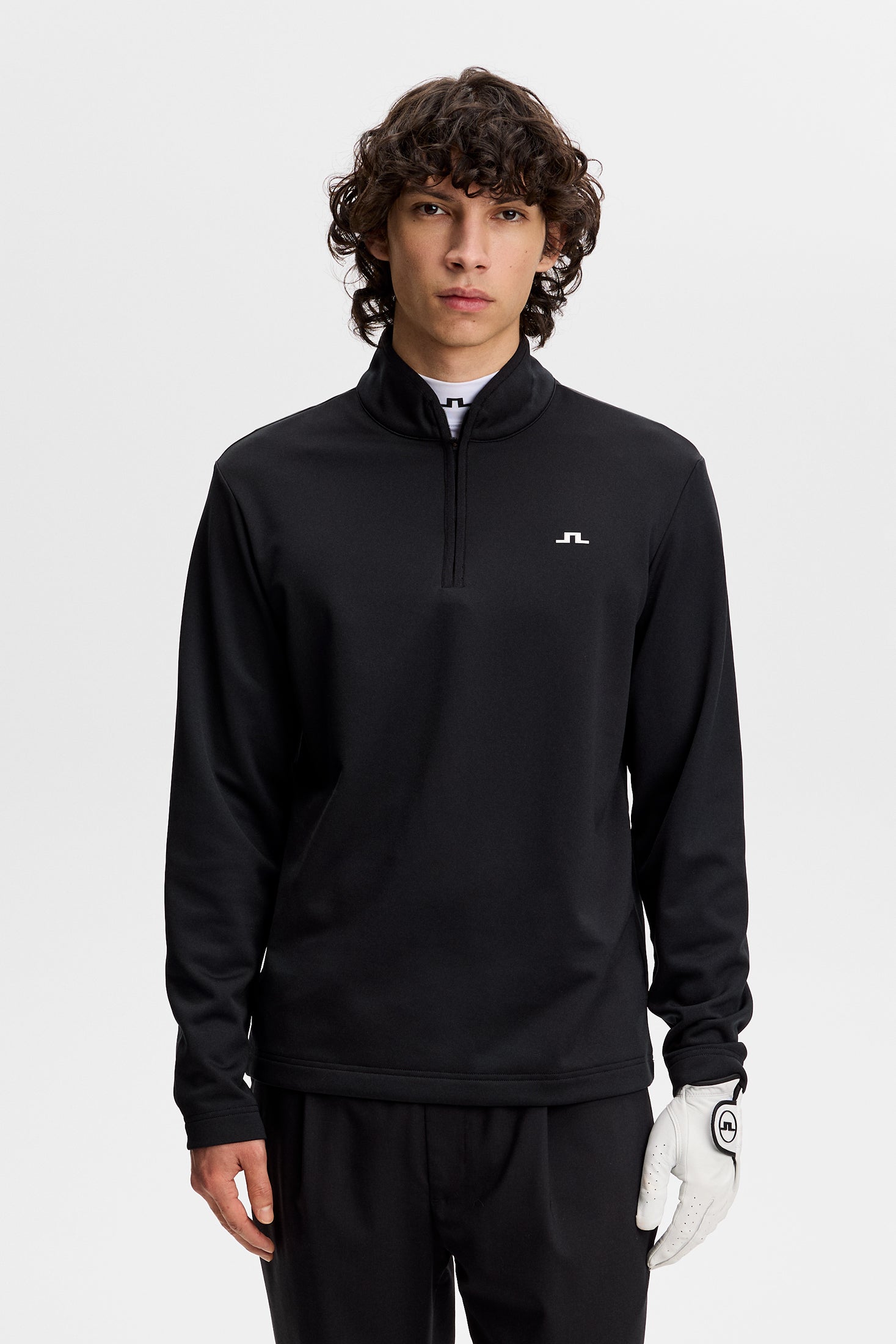 J.LINDEBERG ハイネック ジャケット 46 Clide Quarter Zip Mid Layer / Black | J.Lindeberg Official