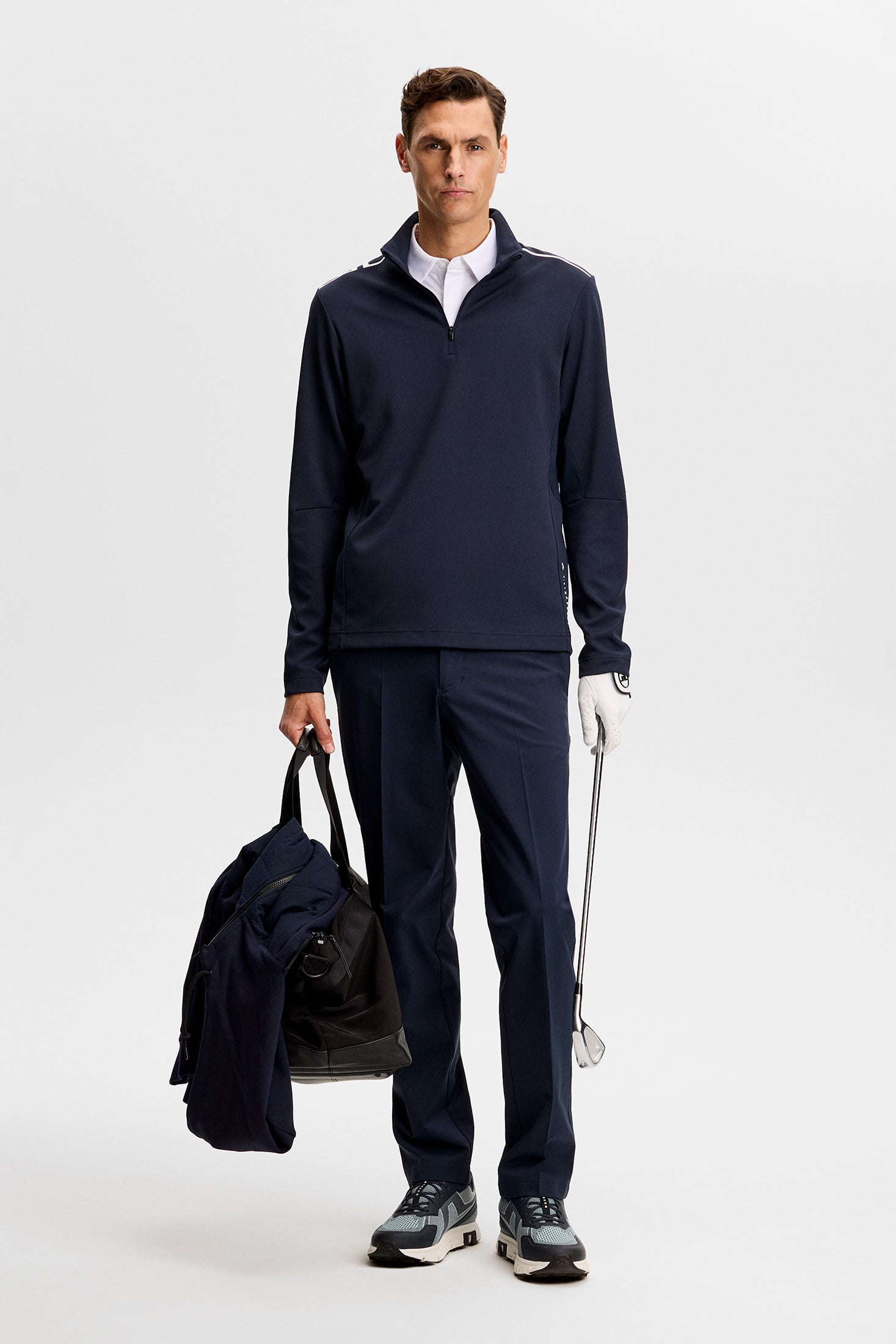 ジユンネイビーM Leon Quarter Zip Mid Layer / JL Navy – J.Lindeberg EU