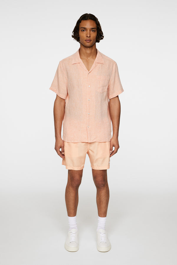 Elio Linen Melange Shirt / Mock Orange