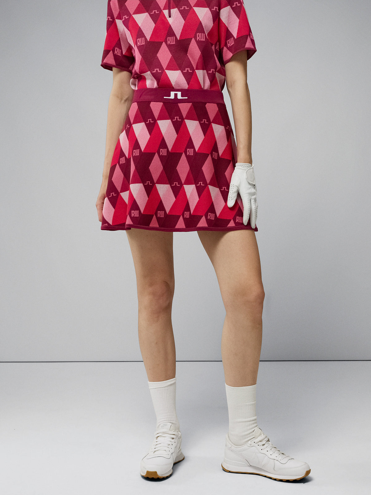 Ellen Argyle Knitted Skirt / RW Pink Argyle