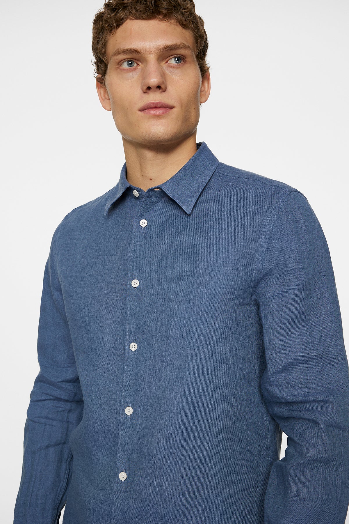 Slim LS Linen Melange Shirt / Rain Washed