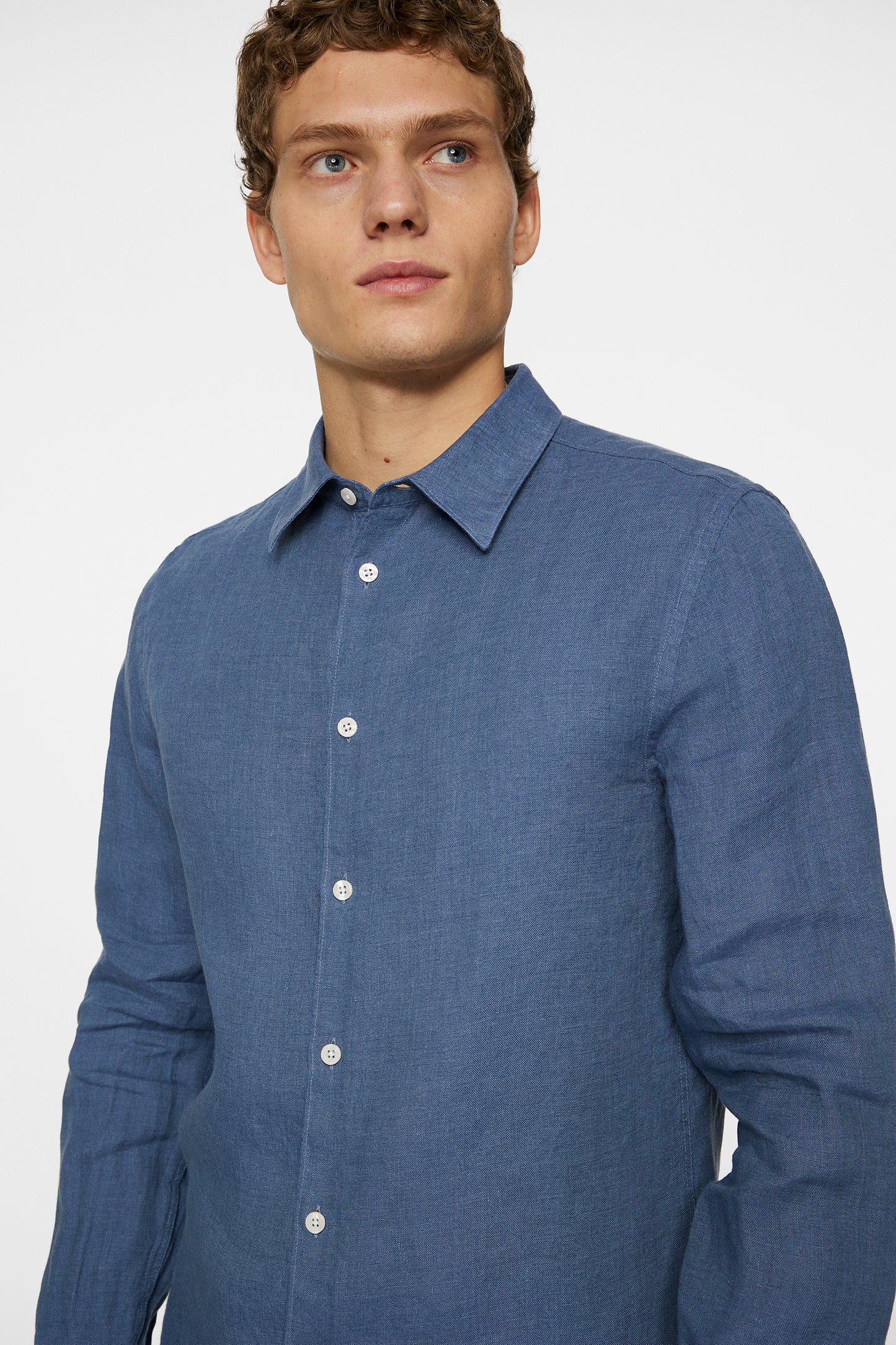 Slim LS Linen Melange Shirt / Rain Washed