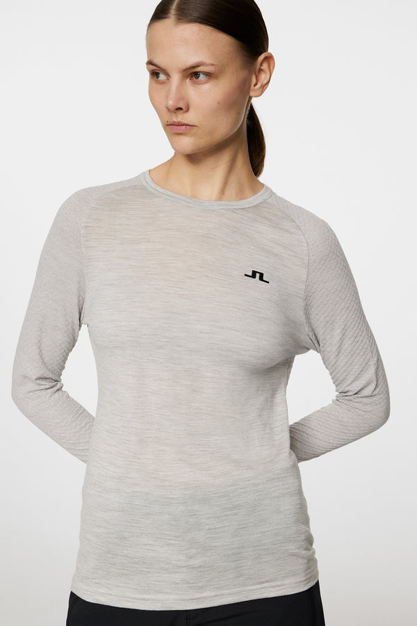 Bella Wool LS T-shirt / Light Grey Melange