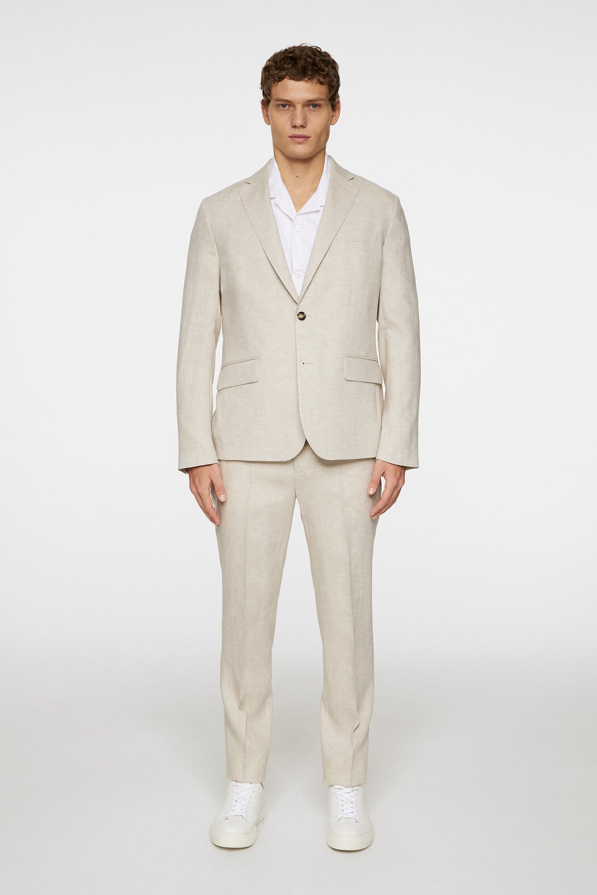 Elton U Super Linen Blazer / Moonbeam