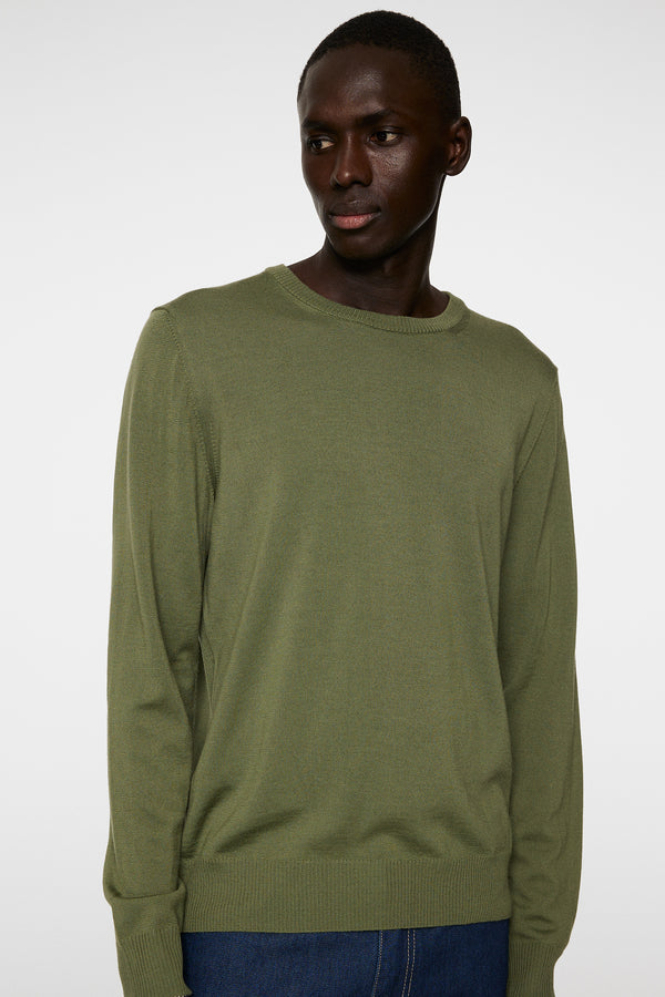 Keane Light Merino Crew Neck / Olivine