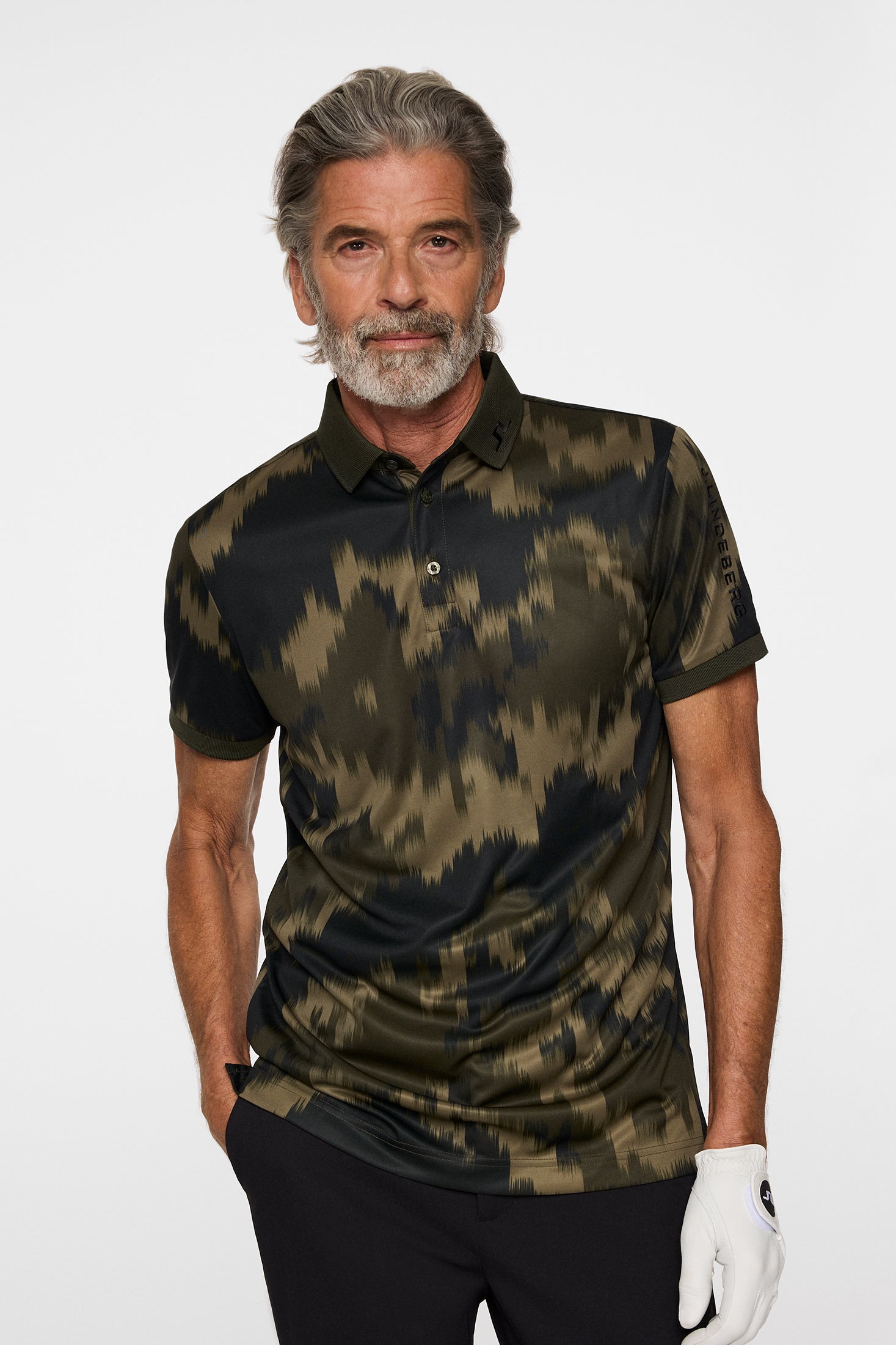 Tour Tech Print Polo / Warp Forest L – J.Lindeberg EU