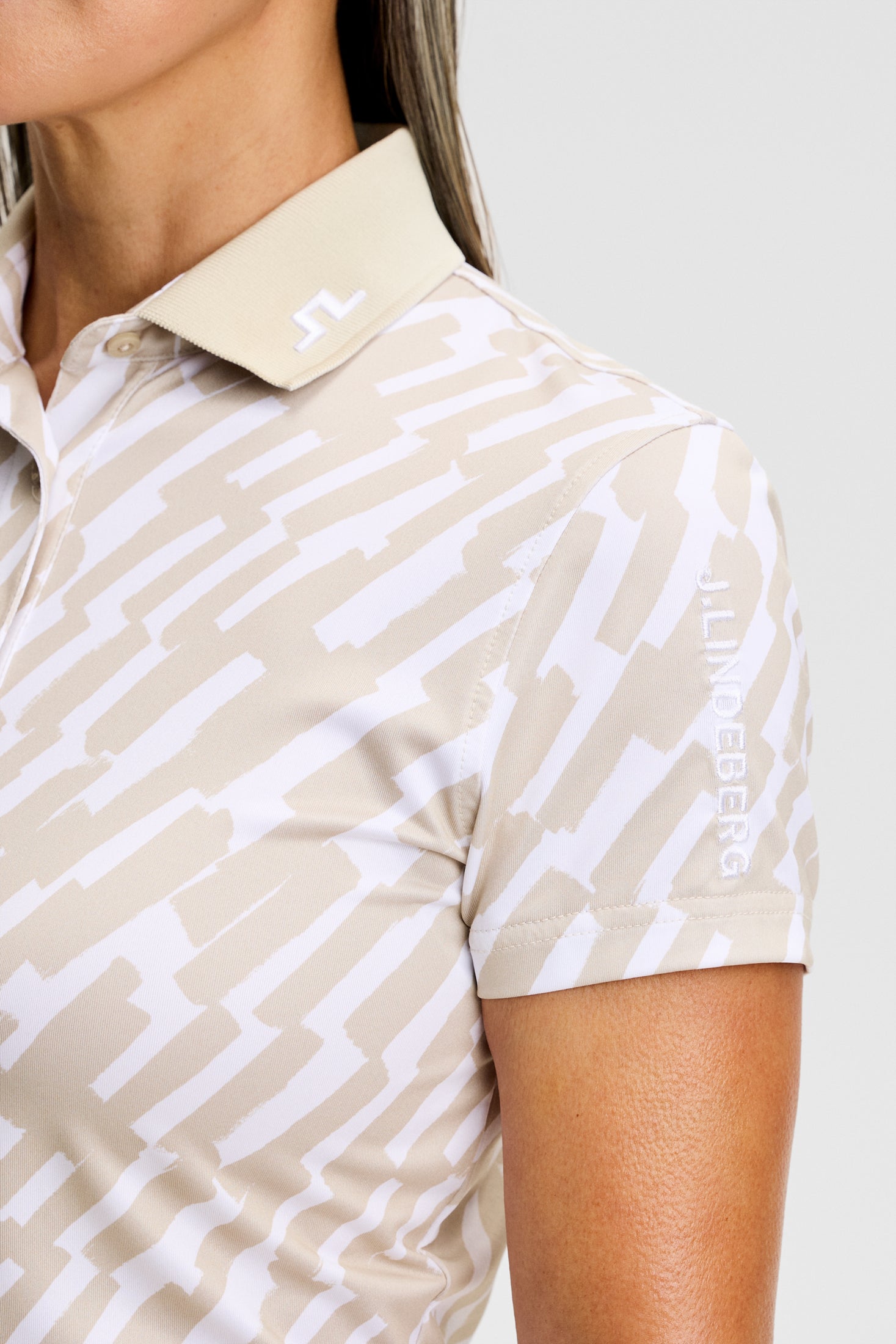 Tour Tech Print Polo / Oak Island Fossil M | J.Lindeberg Official