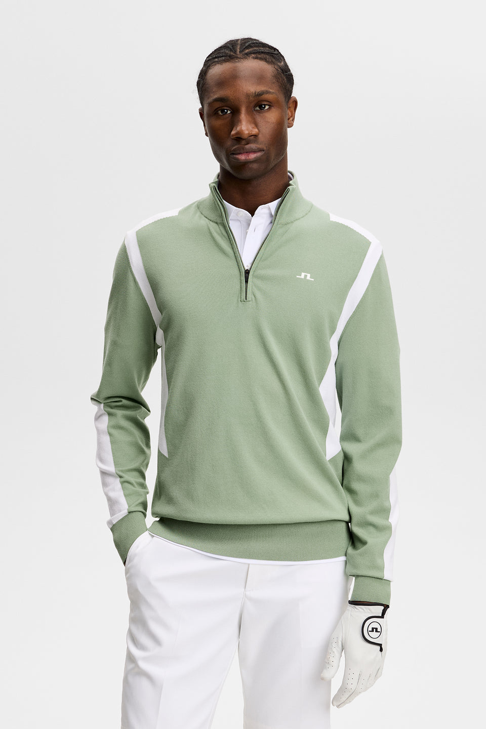 Kendrick Knitted Zip Sweater / Hedge Green