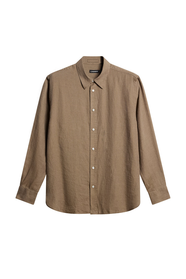 Reg LS Linen Melange Shirt / Sepia Tint
