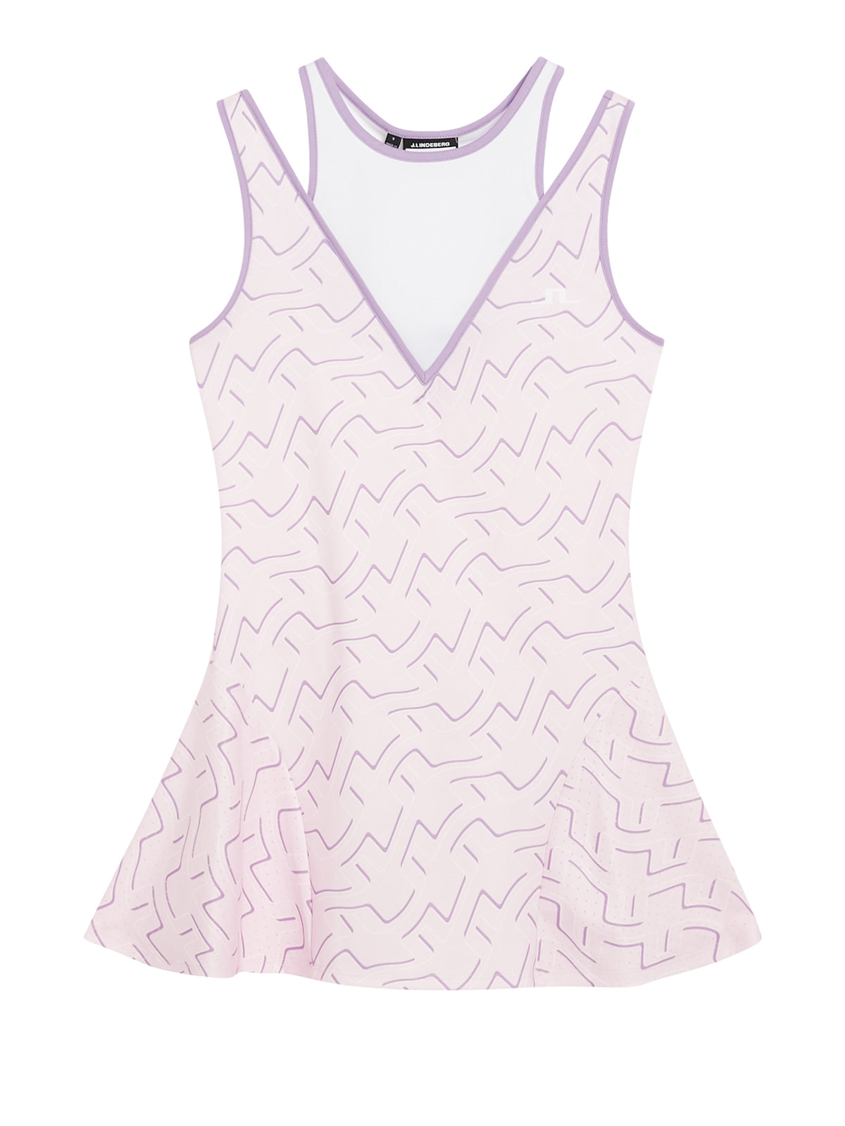 Matilda Print Dress / Outline Bridge Wave Pink