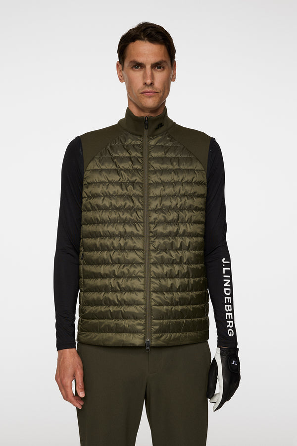 Hayden Quilt Hybrid Vest / Forest Green