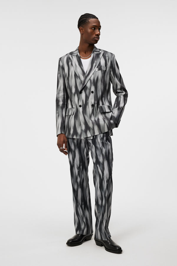 Dorian Printed Linen Mix / Black