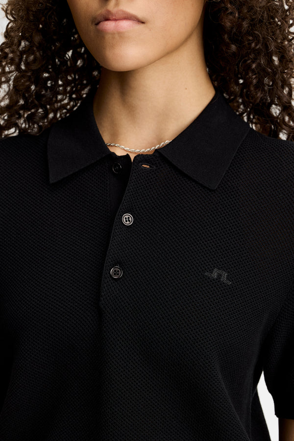 Blake Structure Knit Polo / Black