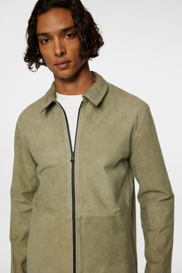 Jonah WR Suede Overshirt / Olivine