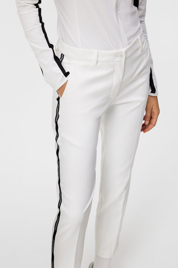 Meghan Side Stripe Pant / White