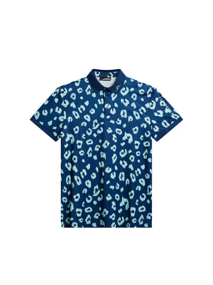 Tour Tech Reg Fit Print Polo / Savanna Estate Blue