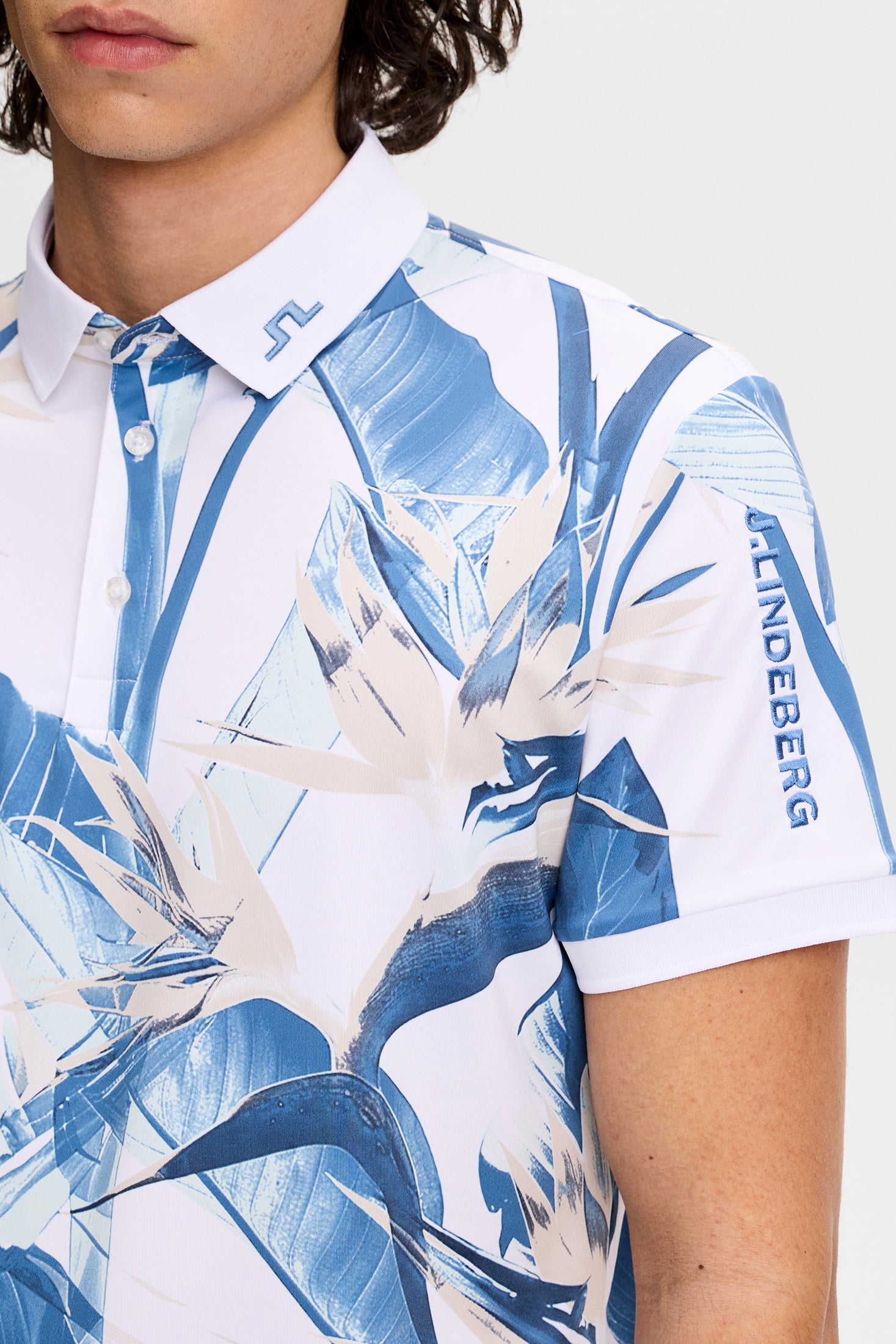 Tour Tech Print Polo / Paradise Skylight M – J.Lindeberg