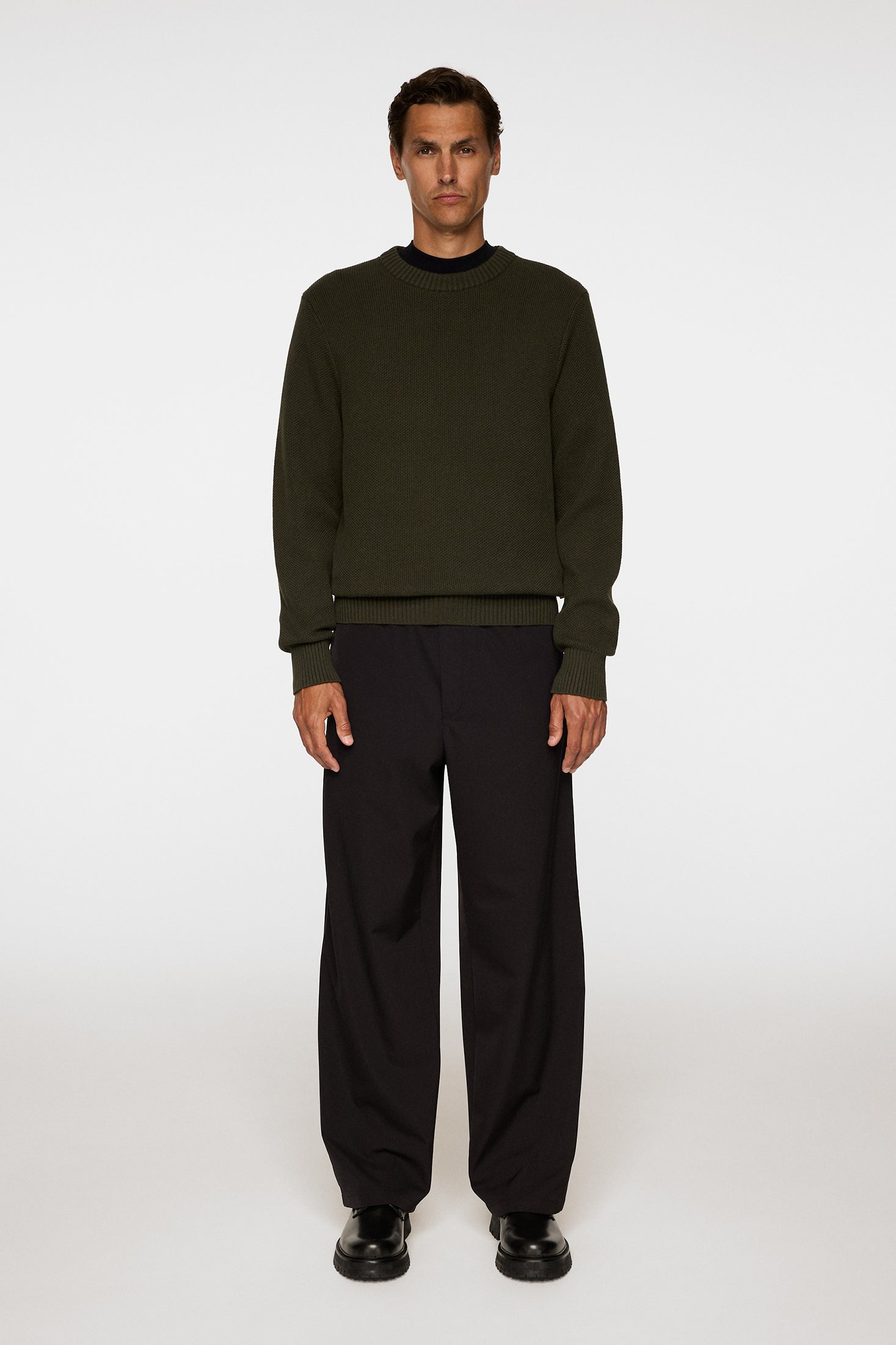 Oliver Structure Sweater / Forest Green | J.Lindeberg Official