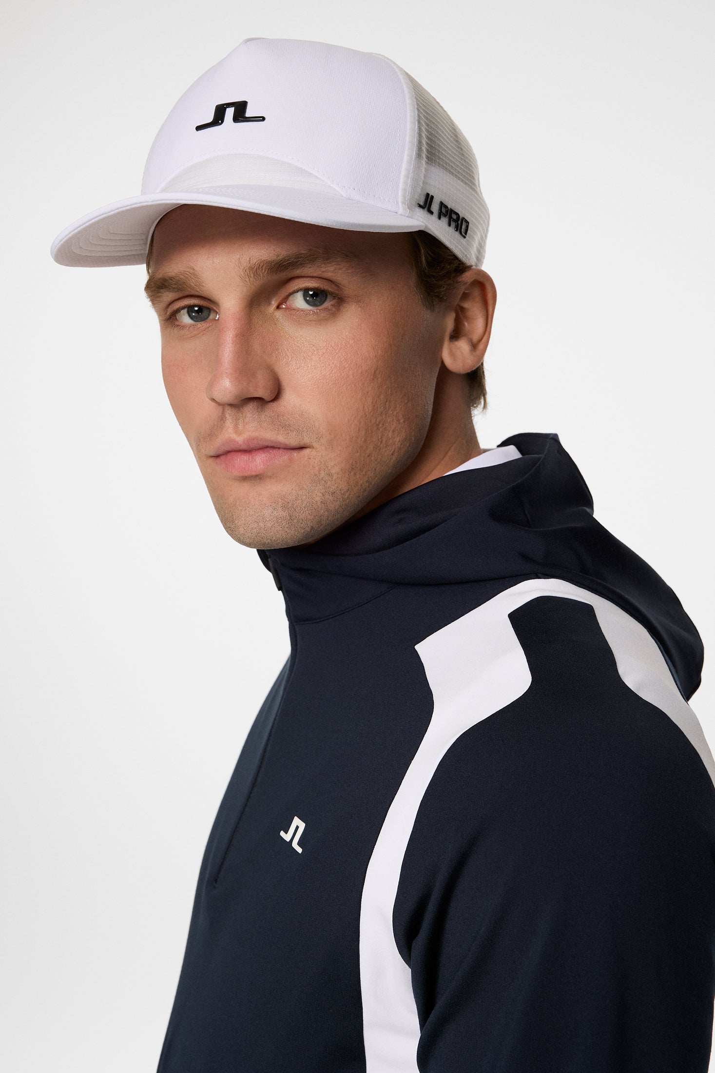 Lukas Quarter Zip Hood / JL Navy | J.Lindeberg Official