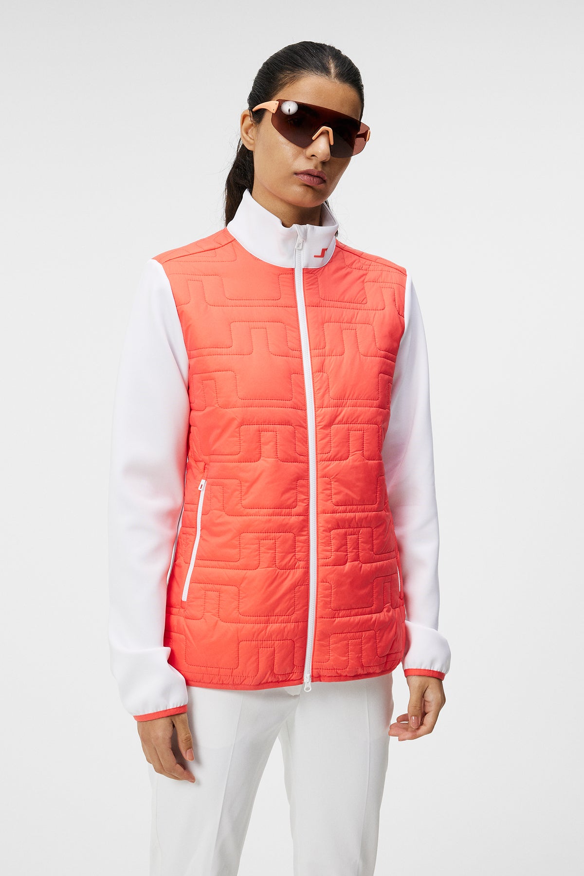 Stefania Hybrid Jacket / Hot Coral