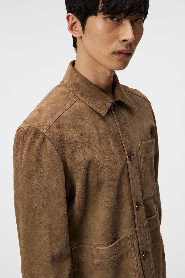 Walt Suede Overshirt / Walnut