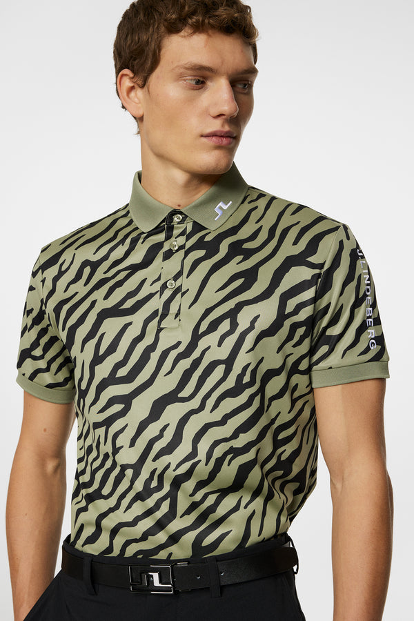 Tour Tech Print Polo / Tour Tiger Olive M