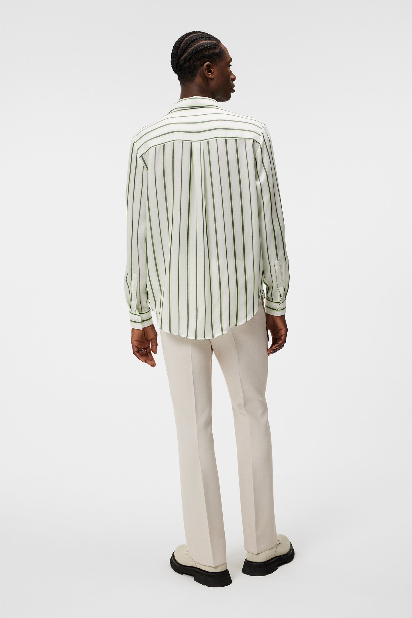 Florindo Tencel Stripe Shirt / Cloud White