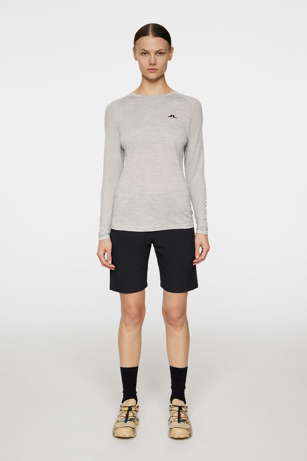 Bella Wool LS T-shirt / Light Grey Melange