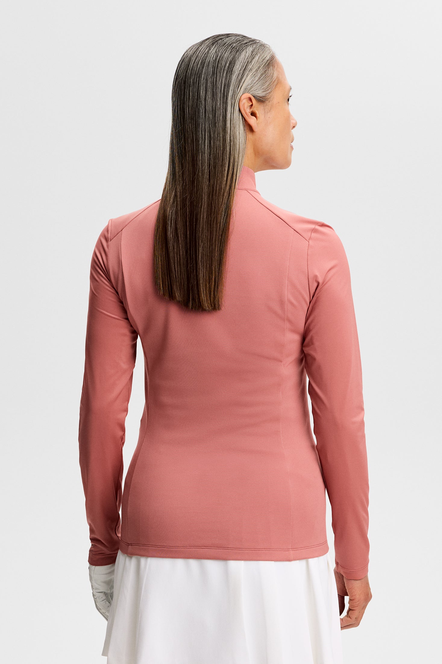 Cindy Quarter Zip Mid Layer / Withered Rose | J.Lindeberg Official