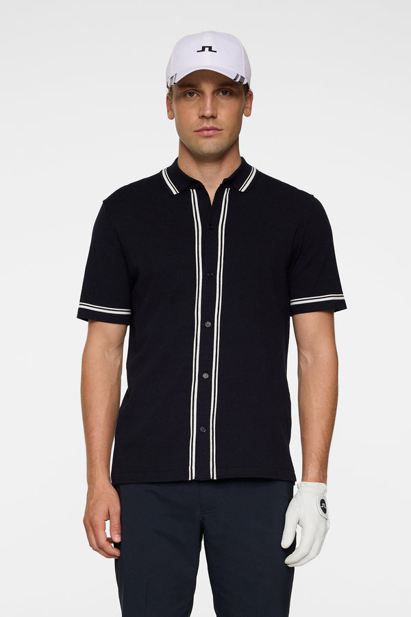 Nicolai Knitted Polo Shirt / JL Navy