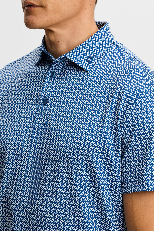 Bala Print Polo / Bias Bridge Estate Sky S
