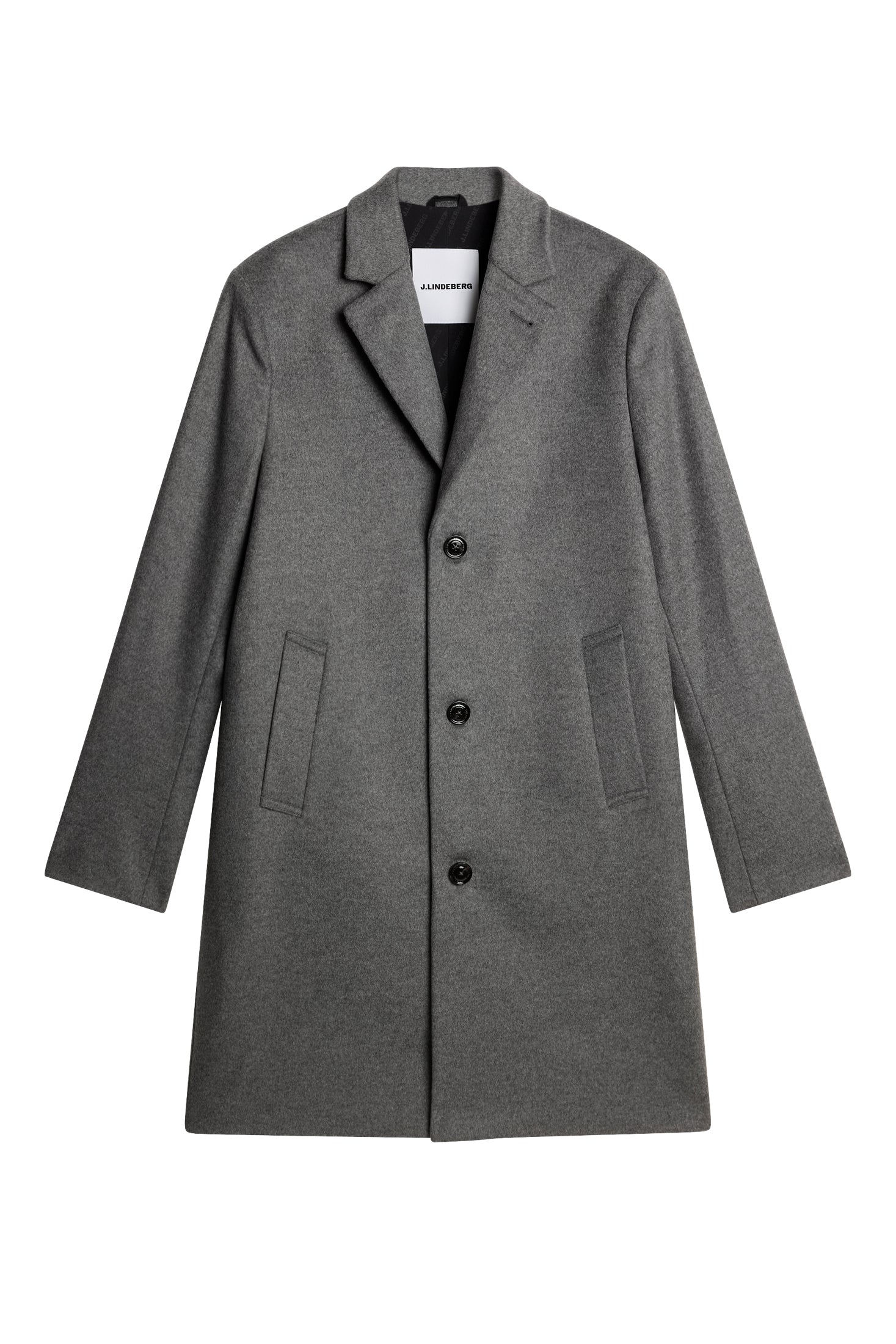 August Melton Cashmere Coat / Dark Grey Melange – J.Lindeberg