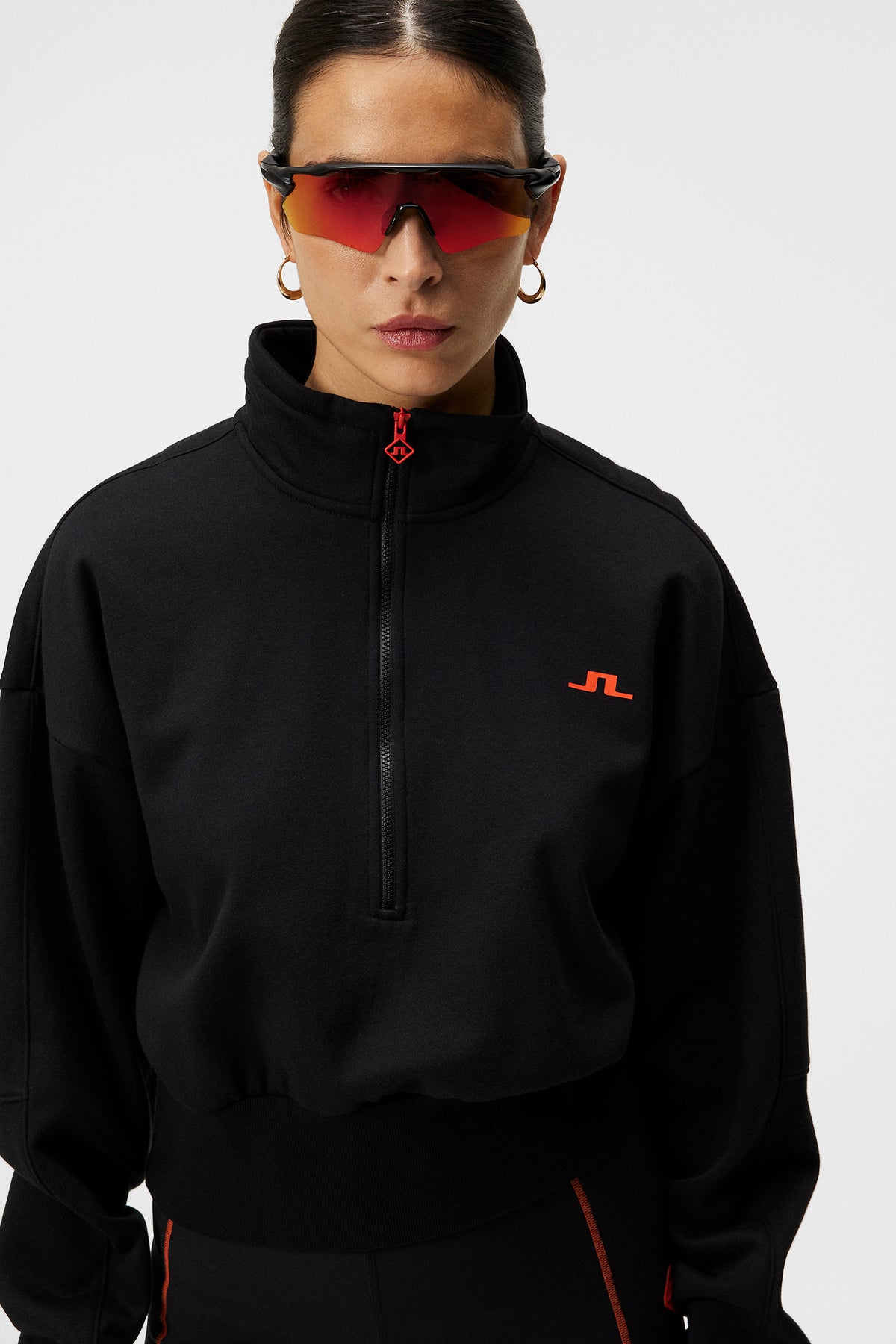 Lucia Zip Mock Neck / Black