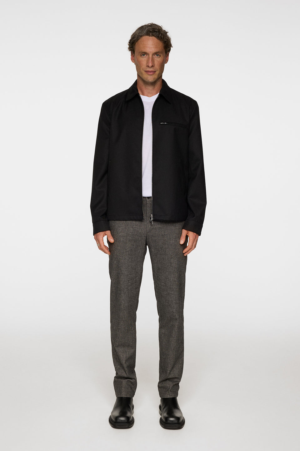 Ched Micro Pattern Pants / Dark Grey Melange