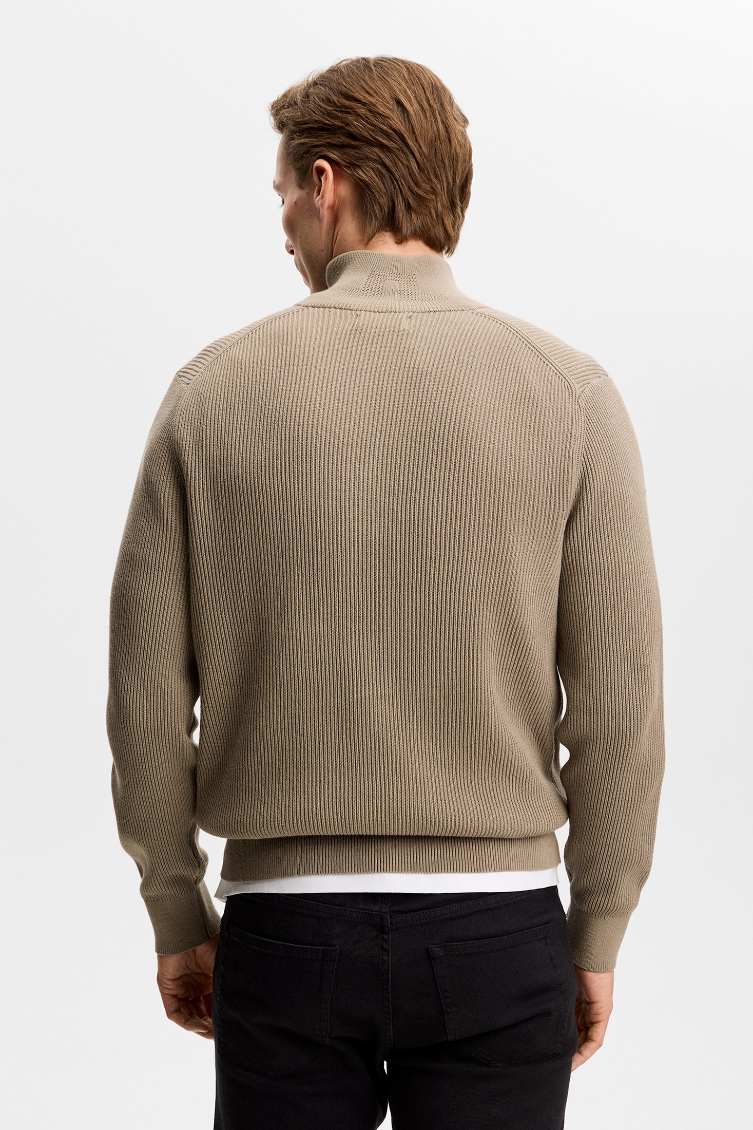 Alex Half Zip Knitted Sweater / Brindle | J.Lindeberg Official