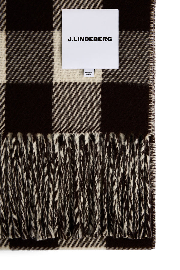 Checked Scarf / Seal Brown