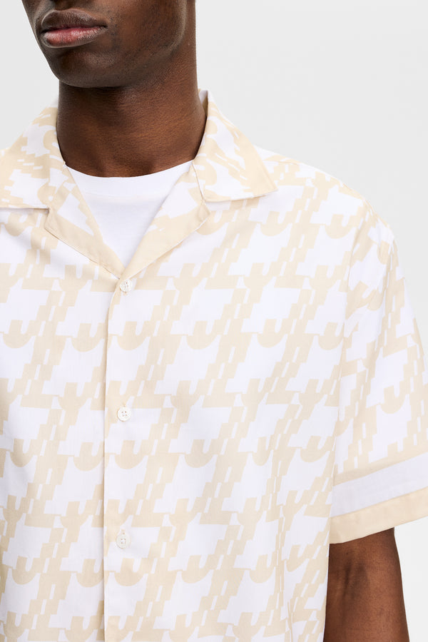 Ellis Border Resort Shirt / JL Glitch White