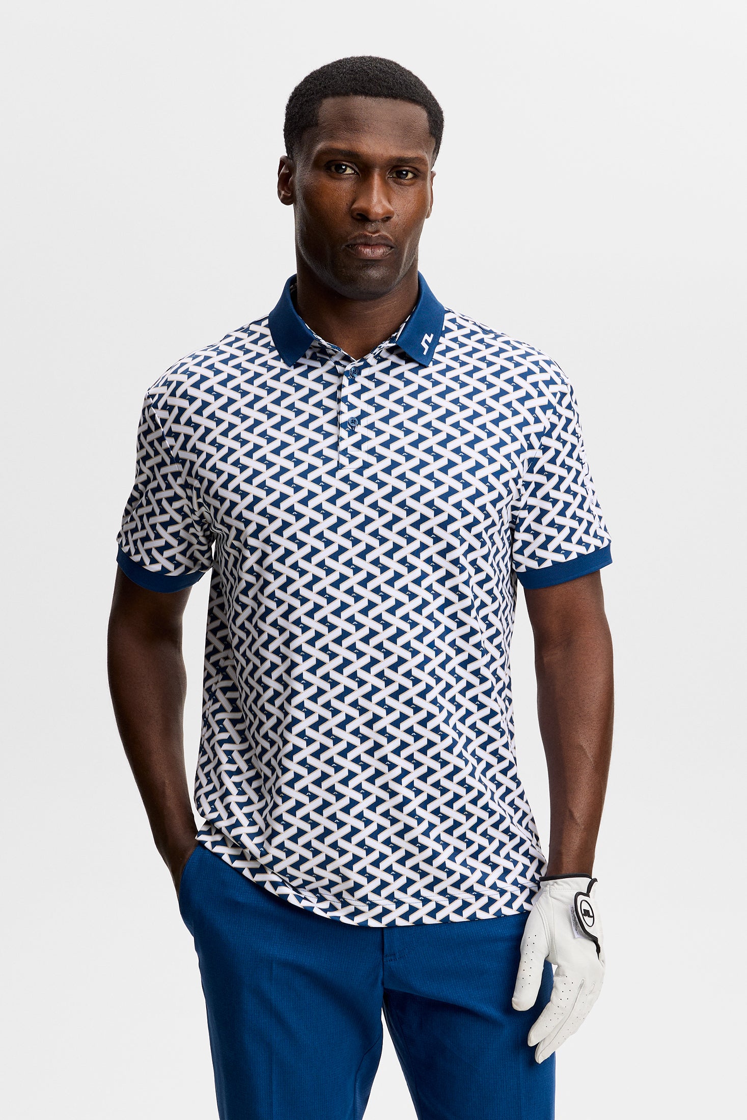 Tour Tech Print Polo / Ladder Estate White S – J.Lindeberg EU