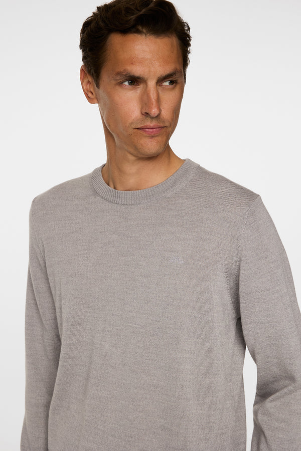 Keane Merino Crew Neck / Light Grey Melange